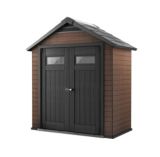 Keter Fusion Wood-Plastic Composite Shed, 7.5 x 4-ft