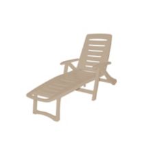 Gracious Living Antigua Folding Patio Lounge Chair, Sandstone