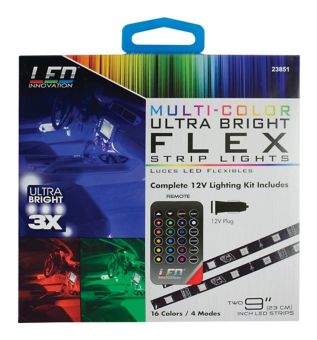 Multi Colour Led Vehicle Strip Lights With Remote 9 In