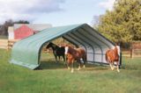 Shelter Logic Peak Style Run In/Hay Storage Shelter, Green, 22 x 20 x ...