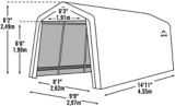 ShelterLogic Peak Style Auto Shelter, Sandstone, 10-ft x 15-ft x 8-ft | Shelter Logicnull