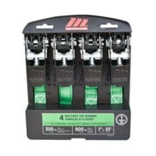 900 Lb Non Padded Ratchet Tie Down Straps 1 In X 10 Ft 4 Pk Canadian Tire