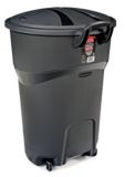 black garbage bin