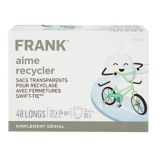 Sacs de recyclage FRANK avec attaches Swift-Tie, grand, transparent, 34 L, paq. 48 | FRANKnull