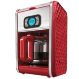 red coffee maker