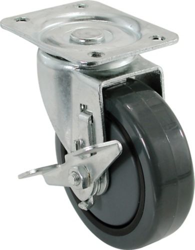 Swivel TPU Precision Bearing Caster with Brake, 4-in Canadian Tire