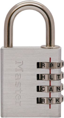 Cadenas à combinaison de lettres réinitialisable large Master Lock, 40 mm, variés Image de l’article