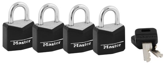 Cadenas large Master Lock à corps massif et enveloppe protectrice, 19 mm, arceau de 11 mm, paq. 4 Image de l’article