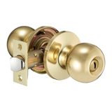 Garrison Ball Privacy Knob, Polished Brass | Garrisonnull
