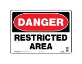 Hillman 842058 10-in x 14-in Aluminum Sign - Danger Restricted Area, 1-pc | Hillmannull