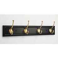 CANVAS Galena Rail with Pilltop Hooks, Black/Brass, 27-in