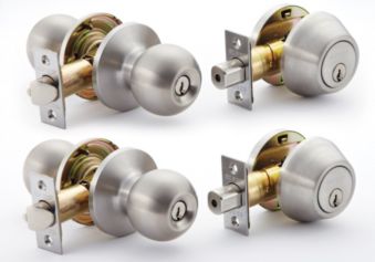 Ez Set Entry Twin Door Knob Deadbolt Lock Combo