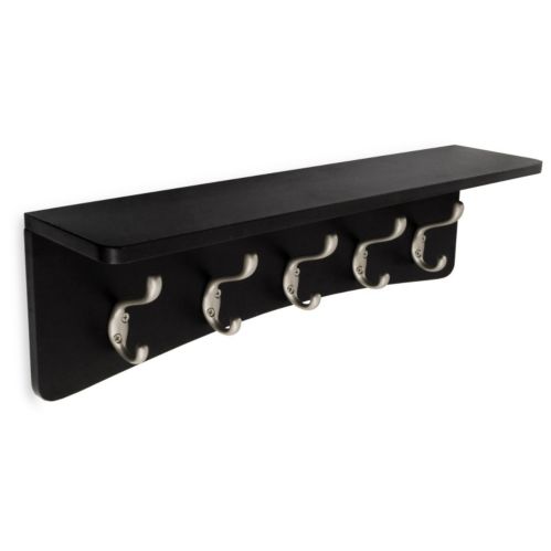 For Living Black Shelf Board with 5 Hooks Product image