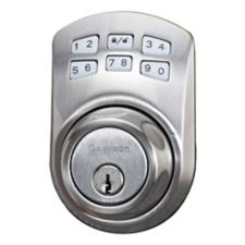 Garrison Electronic Keypad Deadbolt, Manual Drive, Satin Nickel ...