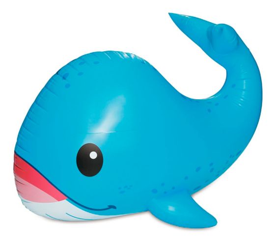 Summer Waves Inflatable Giant Whale Sprinkler for Kids, with Hose Attachment, Blue, 45-in, Age 3+ Product image