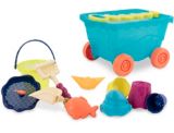 Ensemble de jeux de sable de plage pour enfants Wavy-Wagon avec seau, tamis, moules, pelle et râteau, 18 mois et plus