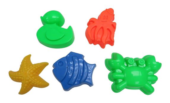 Agglo Kids'Assorted Animal Sand Mold Toy Set For Summer Beach/Park Outdoor Play, 5-pcs, Age 2+ Product image