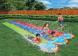 Banzai Inflatable Triple Racer Water Slide w/ Bodyboards, Kids' Summer Water Toy, Age 5+ | Banzainull