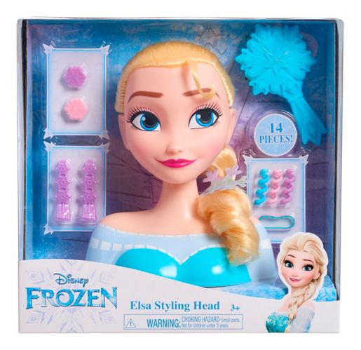 Tête à coiffer de base Disney La Reine des neiges Elsa avec 14 accessoires, 3 ans et plus Image de l’article