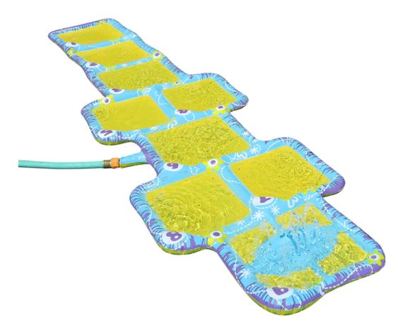 Banzai Kids' Aqua Blast Hopscotch No-Slip Water Splash Pad & Sprinkler w/ Markers, Age 3+ Product image