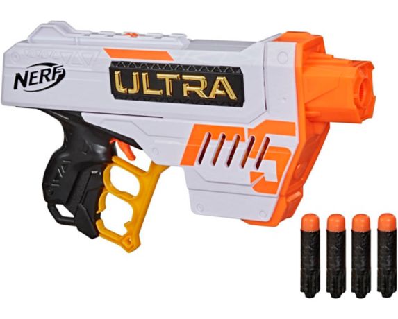 Pistolet NERF Ultra Five avec 4 fléchettes NERF Ultra et chargeur interne à 4 fléchettes, 8 ans et plus Image de l’article