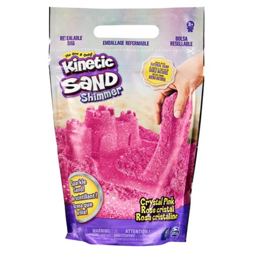Kinetic Sand, Crystal Pink 2-lb Bag of All-Natural Shimmering Sand for Squishing, Mixing & Molding Product image
