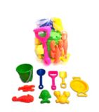 Agglo Kids' Beach Sand Toy Play Set w/ Bucket, Sieve, Molds, Shovel & Rake, Age 2+, 9-Pc | Agglonull