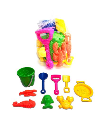 Agglo Kids' Beach Sand Toy Play Set w/ Bucket, Sieve, Molds, Shovel & Rake, Age 2+, 9-Pc Product image