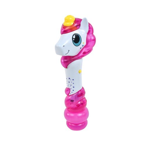 Maxx Bubbles Kids' Light & Sound Unicorn Baton Bubble Blower/Maker Toy w/ Solution, Age 3+ Product image