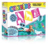 Chalkios Kids' Scene Stencils & Jumbo Chalk Art Set, Forest/Trucks/Beach, Age 3+, Assorted