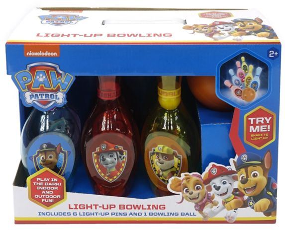 Nickelodeon Paw Patrol LED Light-Up, 6-Pin Bowling Set Kids' Toy, Indoor/Outdoor, Age 2+ Product image