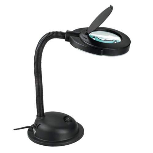 Noma Led Desk Lamp Magnifier Black, Magnifier Desk Lamp
