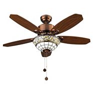 For Living Tuscan Brushed Nickel Ceiling Fan 5 Blade 42 In