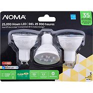 NOMA LED GU10 35W Dimmable Soft White Bulb, 3-pk