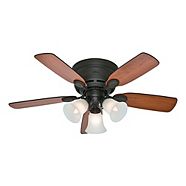 Hunter Low Profile Ceiling Fan Brushed Nickel 5 Blade 42 In