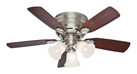 Hunter Low Profile Ceiling Fan Brushed, Flush Mount Ceiling Fan With Light Canada