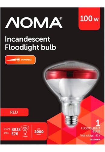 NOMA 100W PAR38 Incandescent Flood Light Bulb, Red Product image