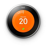 Google Nest Smart Learning Thermostat- 3rd Generation, Stainless Steel, Black
