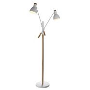 CANVAS Grace 2-Light Wooden Finish Floor Lamp, White