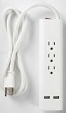 NOMA 3-Outlet Power Strip Surge Protector with 2 USB Outlets, 4-ft