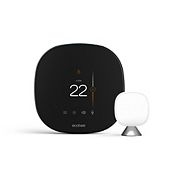 Thermostat intelligent Ecobee avec commande vocale et capteur intelligent, noir