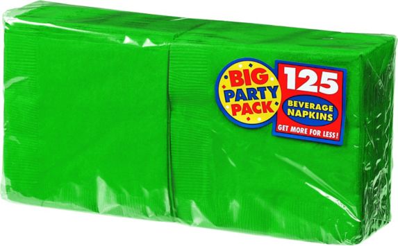 Serviettes de table Big Party, 2 épaisseurs, vert festif, paq. 125 Image de l’article