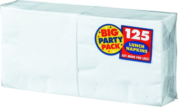 Serviettes de table Big Party, 2 épaisseurs, blanc, paq. 125 Image de l’article