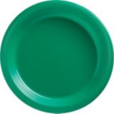 Assiettes festives en plastique, vert, 10 po, paq. 50 | Amscannull