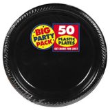 Big Party Pack Plastic Dinner Plates, Black, 10.25-in, 50-pk | Amscannull