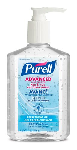 Gel désinfectant pour les mains Purell Advanced Instant Pump, non parfumé, 236 mL Image de l’article