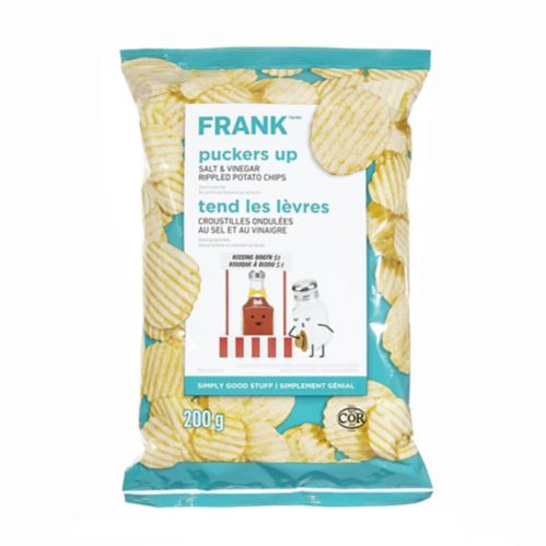 FRANK Salt & Vinegar Rippled Potato Chips, 200-g Product image