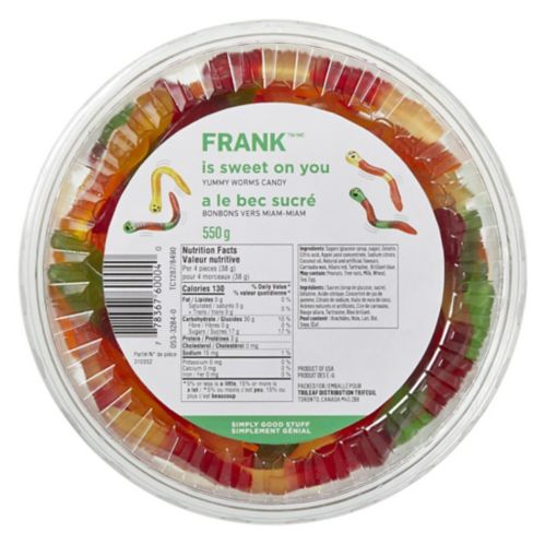 FRANK Gummy Worm Candy Tub, 550-g Product image
