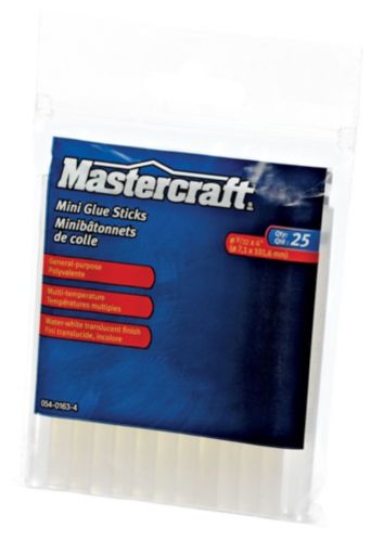 Bâtons de colle chaude tout usage transparents Mastercraft, mini, 4 po, paq. 25 Image de l’article
