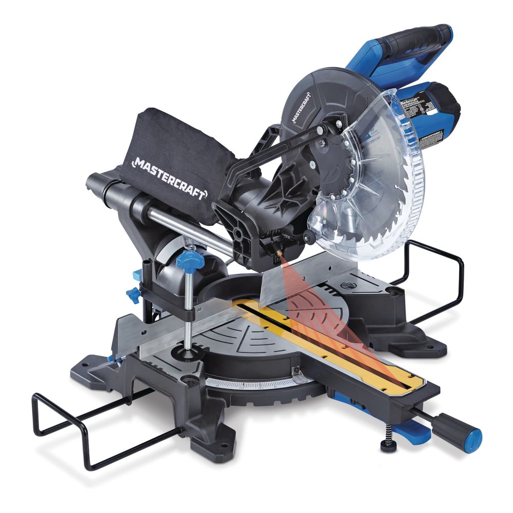 Sliding Compound Mitre Saw with Laser, 10-in Mastercraft